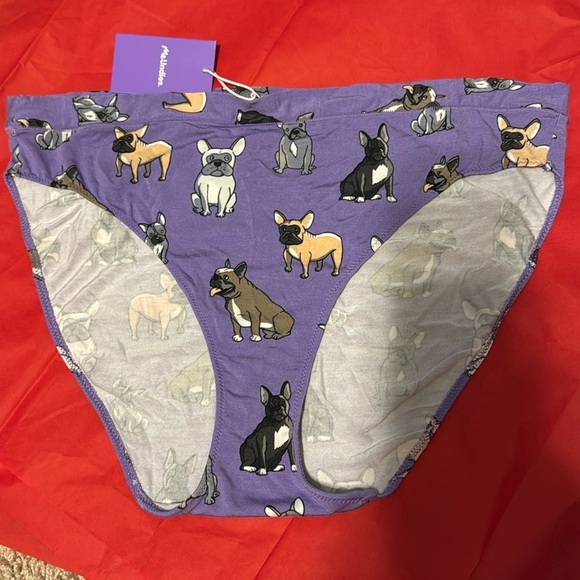 New Women’s FeelFree MeUndies Bikini Lavender Purple with French Bulldogs Sz 4X - Picture 1 of 4